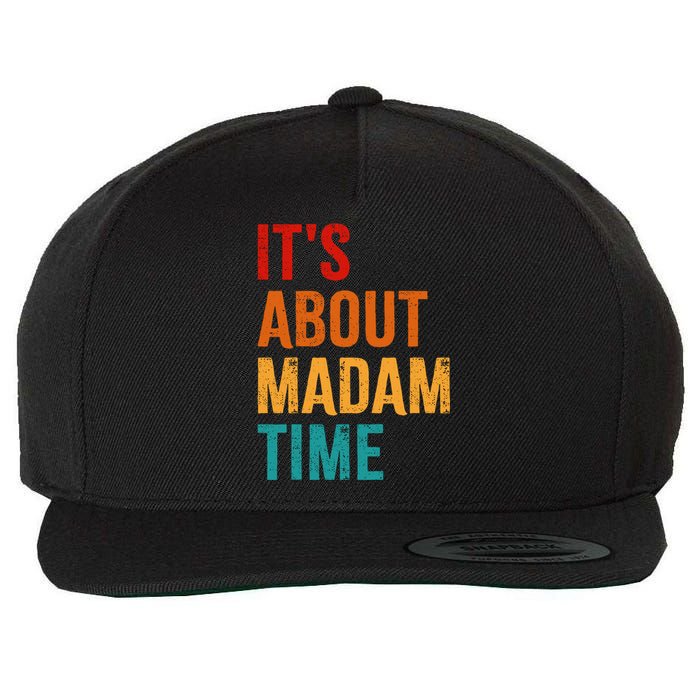 Retro ItS About Madam Time Wool Snapback Cap