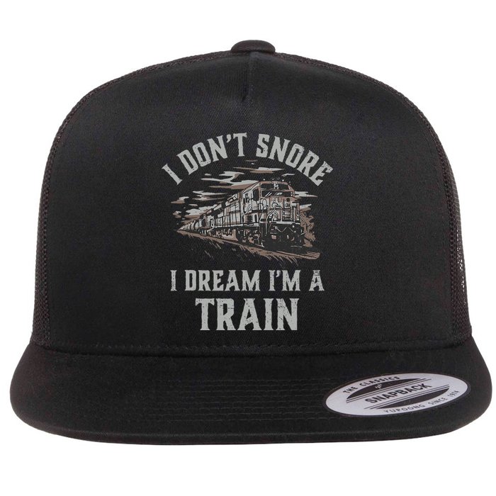 Railroad IM A Train Locomotive Engineer Steam Train Model Flat Bill Trucker Hat