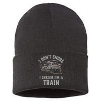 Railroad IM A Train Locomotive Engineer Steam Train Model Sustainable Knit Beanie