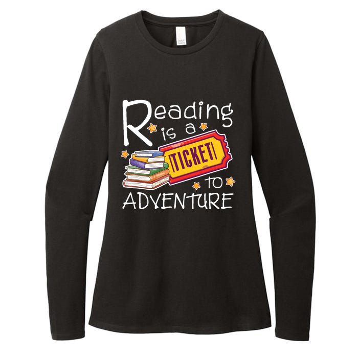 Reading Is A Ticket To Adventure Reading Womens CVC Long Sleeve Shirt