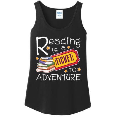 Reading Is A Ticket To Adventure Reading Ladies Essential Tank