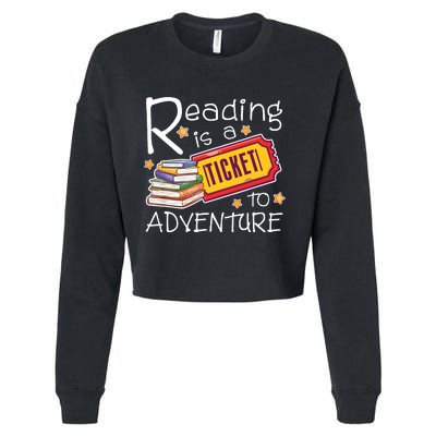 Reading Is A Ticket To Adventure Reading Cropped Pullover Crew