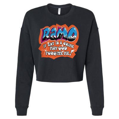 Ramo If Art Is A Crime May God Forgive Me Cropped Pullover Crew
