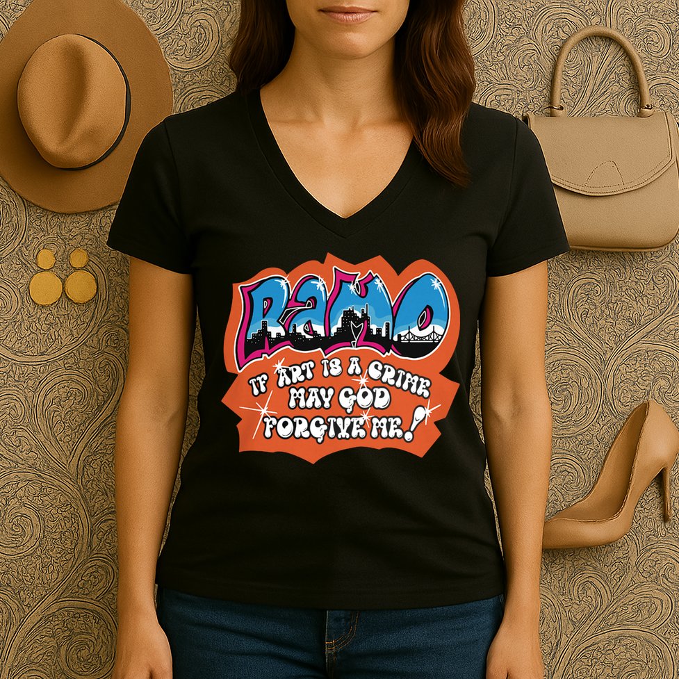Ramo If Art Is A Crime May God Forgive Me Women's V-Neck T-Shirt