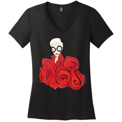 Rip Iris Apfel 1921 2024 Women's V-Neck T-Shirt
