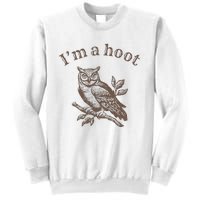 Retro IM A Hoot Owl Bird Pun Sarcastic Jokes Women Sweatshirt