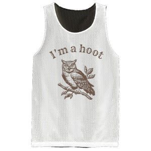 Retro IM A Hoot Owl Bird Pun Sarcastic Jokes Women Mesh Reversible Basketball Jersey Tank