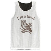 Retro IM A Hoot Owl Bird Pun Sarcastic Jokes Women Mesh Reversible Basketball Jersey Tank