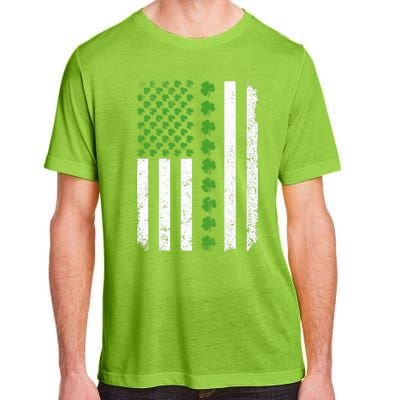 Retro Irish American Flag Distressed Flag St. Patrick's Day Adult ChromaSoft Performance T-Shirt