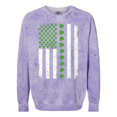 Retro Irish American Flag Distressed Flag St. Patrick's Day Colorblast Crewneck Sweatshirt