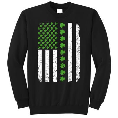 Retro Irish American Flag Distressed Flag St. Patrick's Day Sweatshirt