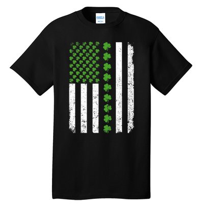 Retro Irish American Flag Distressed Flag St. Patrick's Day Tall T-Shirt