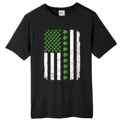 Retro Irish American Flag Distressed Flag St. Patrick's Day Tall Fusion ChromaSoft Performance T-Shirt