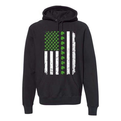 Retro Irish American Flag Distressed Flag St. Patrick's Day Premium Hoodie