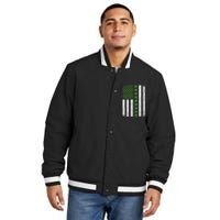 Retro Irish American Flag Distressed Flag St. Patrick's Day Insulated Varsity Jacket