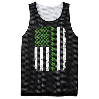 Retro Irish American Flag Distressed Flag St. Patrick's Day Mesh Reversible Basketball Jersey Tank