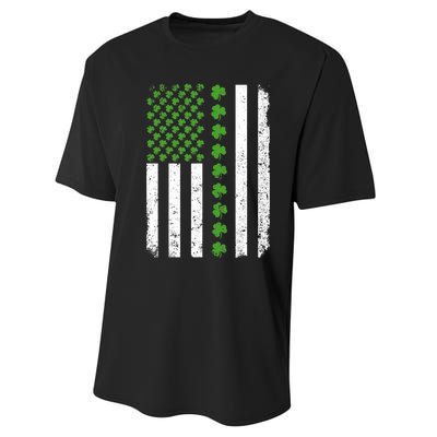 Retro Irish American Flag Distressed Flag St. Patrick's Day Performance Sprint T-Shirt