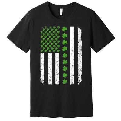 Retro Irish American Flag Distressed Flag St. Patrick's Day Premium T-Shirt