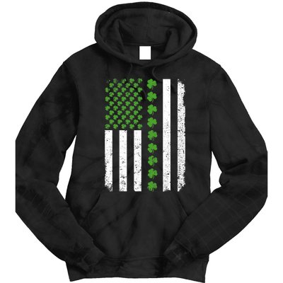 Retro Irish American Flag Distressed Flag St. Patrick's Day Tie Dye Hoodie