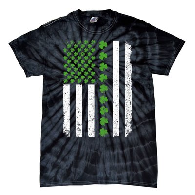 Retro Irish American Flag Distressed Flag St. Patrick's Day Tie-Dye T-Shirt