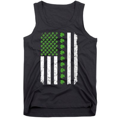 Retro Irish American Flag Distressed Flag St. Patrick's Day Tank Top