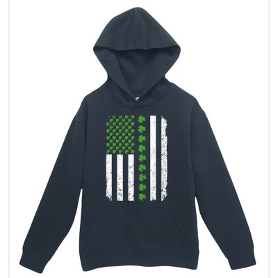 Retro Irish American Flag Distressed Flag St. Patrick's Day Urban Pullover Hoodie