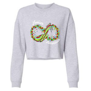 Red Instead Autism Autismacceptance Gift Cropped Pullover Crew