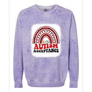 Red Instead Autism Awareness Acceptance Education Teacher Gift Colorblast Crewneck Sweatshirt