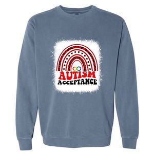 Red Instead Autism Awareness Acceptance Education Teacher Gift Garment-Dyed Sweatshirt