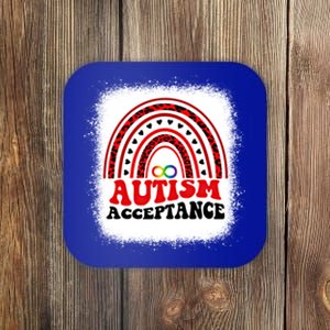 Red Instead Autism Awareness Acceptance Education Teacher Gift Coaster