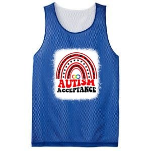 Red Instead Autism Awareness Acceptance Education Teacher Gift Mesh Reversible Basketball Jersey Tank