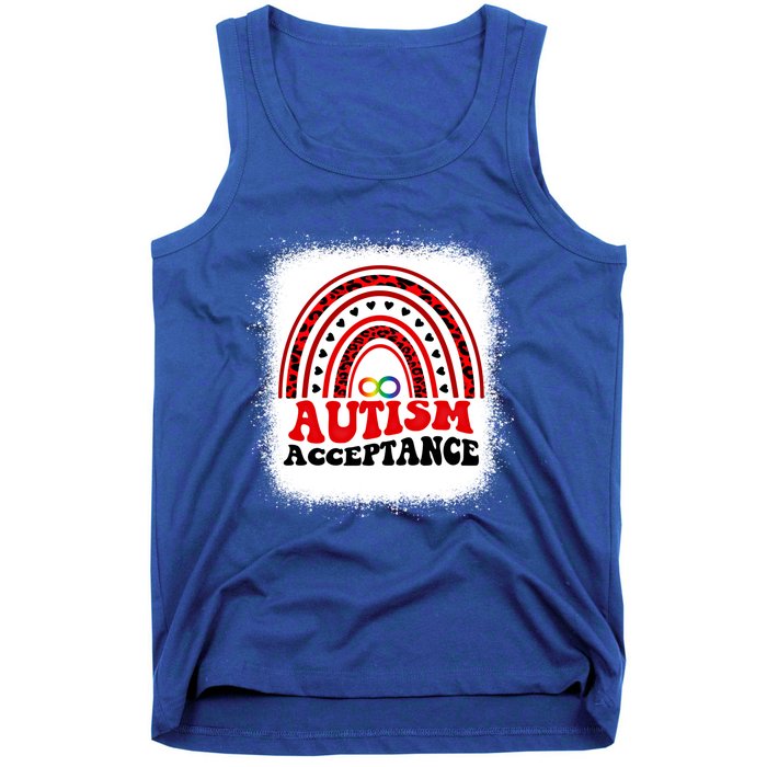 Red Instead Autism Awareness Acceptance Education Teacher Gift Tank Top