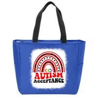 Red Instead Autism Awareness Acceptance Education Teacher Gift Zip Tote Bag