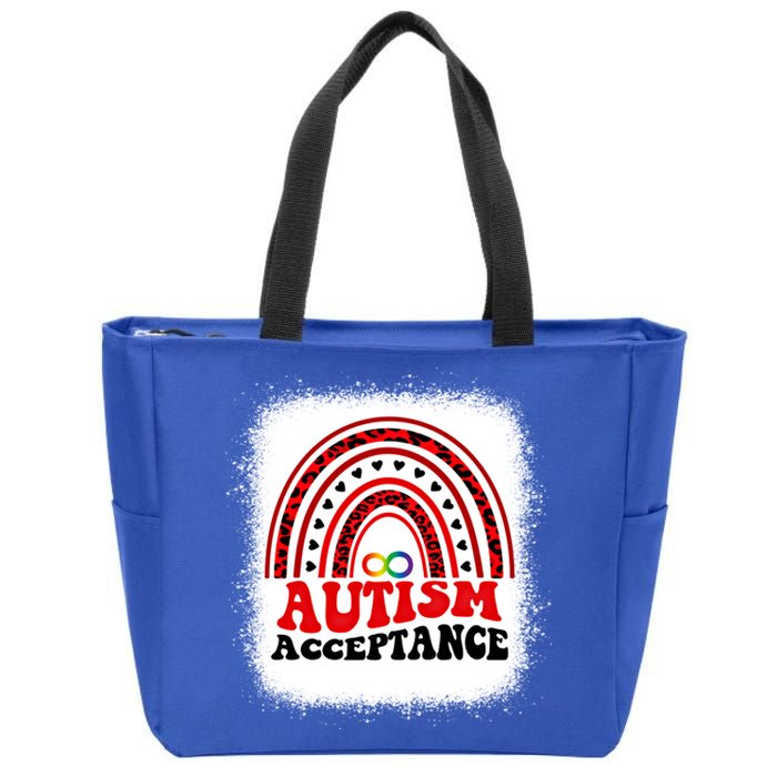 Red Instead Autism Awareness Acceptance Education Teacher Gift Zip Tote Bag