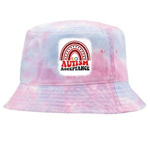 Red Instead Autism Awareness Acceptance Education Teacher Gift Tie-Dyed Bucket Hat