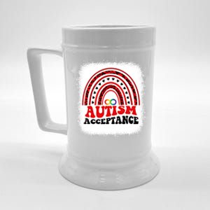 Red Instead Autism Awareness Acceptance Education Teacher Gift Beer Stein