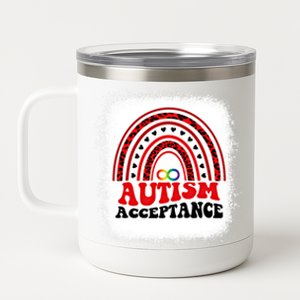 Red Instead Autism Awareness Acceptance Education Teacher Gift 12 oz Stainless Steel Tumbler Cup