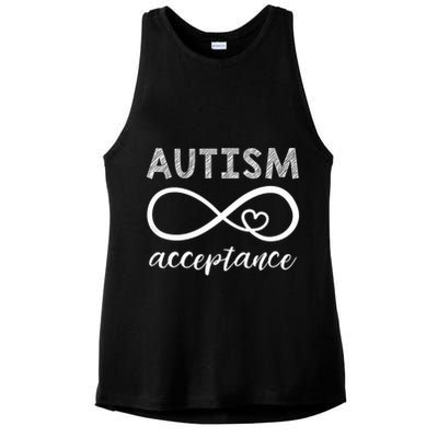 Red Instead Autism Acceptance Of Autism Ladies PosiCharge Tri-Blend Wicking Tank