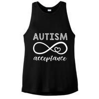 Red Instead Autism Acceptance Of Autism Ladies PosiCharge Tri-Blend Wicking Tank