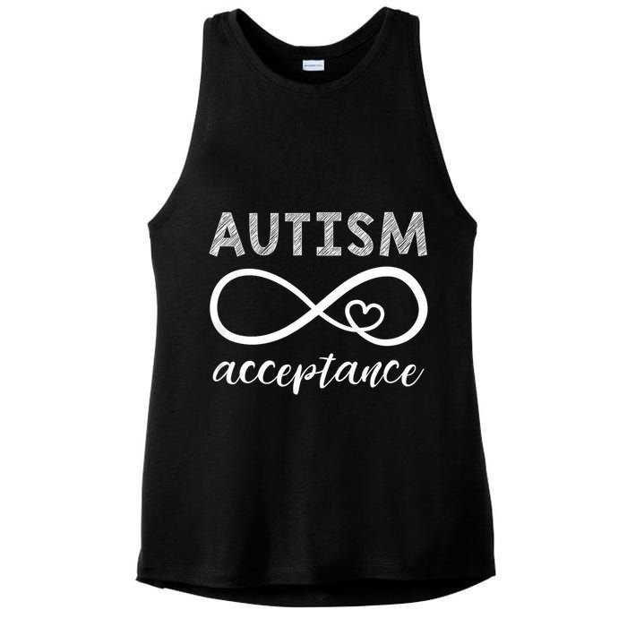 Red Instead Autism Acceptance Of Autism Ladies PosiCharge Tri-Blend Wicking Tank