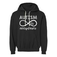 Red Instead Autism Acceptance Of Autism Garment-Dyed Fleece Hoodie