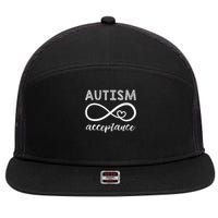 Red Instead Autism Acceptance Of Autism 7 Panel Mesh Trucker Snapback Hat