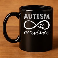 Red Instead Autism Acceptance Of Autism 11oz C Handle Ceramic Mug