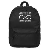 Red Instead Autism Acceptance Of Autism 16 in Basic Backpack