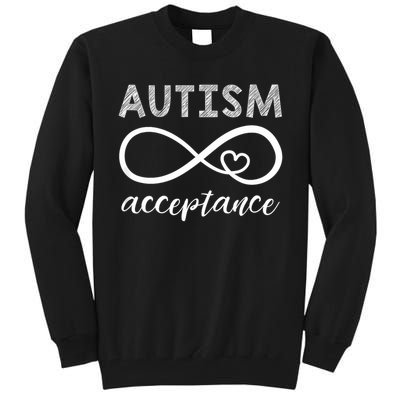 Red Instead Autism Acceptance Of Autism Tall Sweatshirt