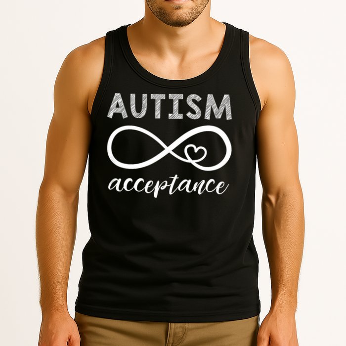 Red Instead Autism Acceptance Of Autism Tank Top