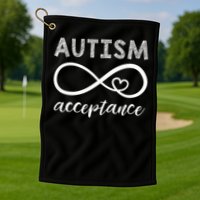 Red Instead Autism Acceptance Of Autism Golf Towel