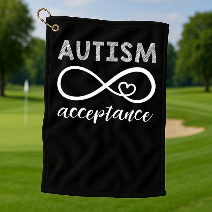 Red Instead Autism Acceptance Of Autism Golf Towel