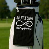 Red Instead Autism Acceptance Of Autism Golf Towel
