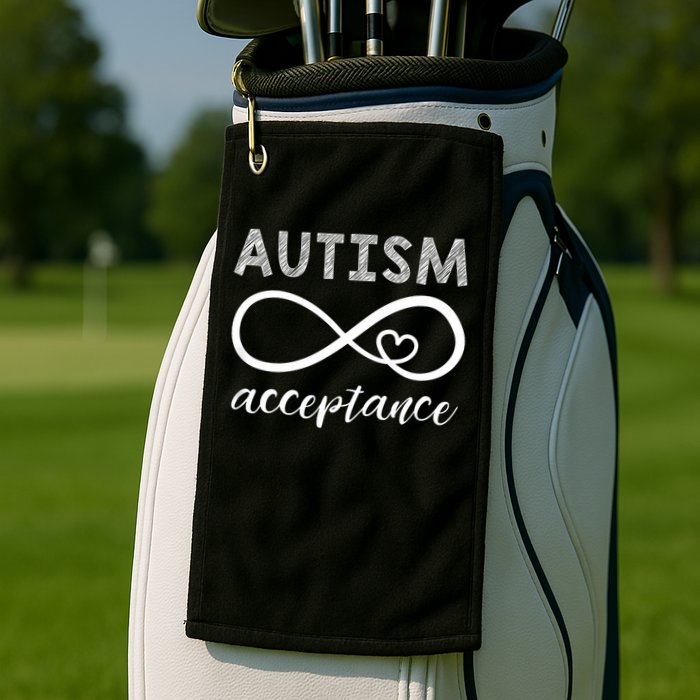 Red Instead Autism Acceptance Of Autism Golf Towel
